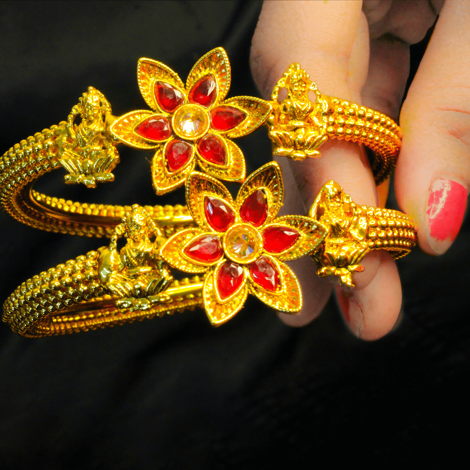 Balusha Radiant Ruby Floral Bangles - Image 5