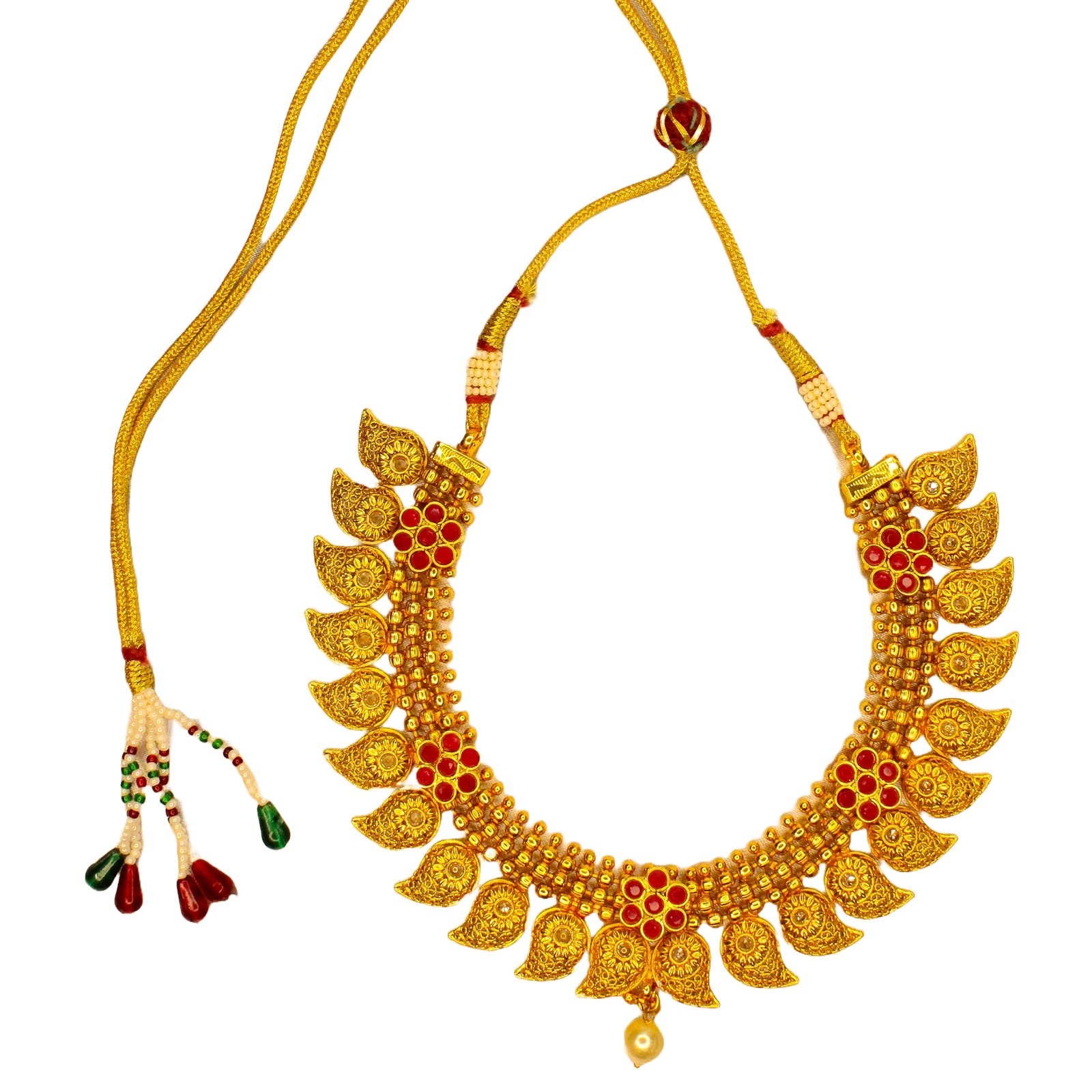 Balusha Regal Gold Leaf Necklace Set - Image 5