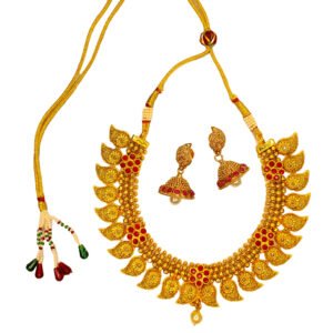 Balusha Regal Gold Leaf Necklace Set