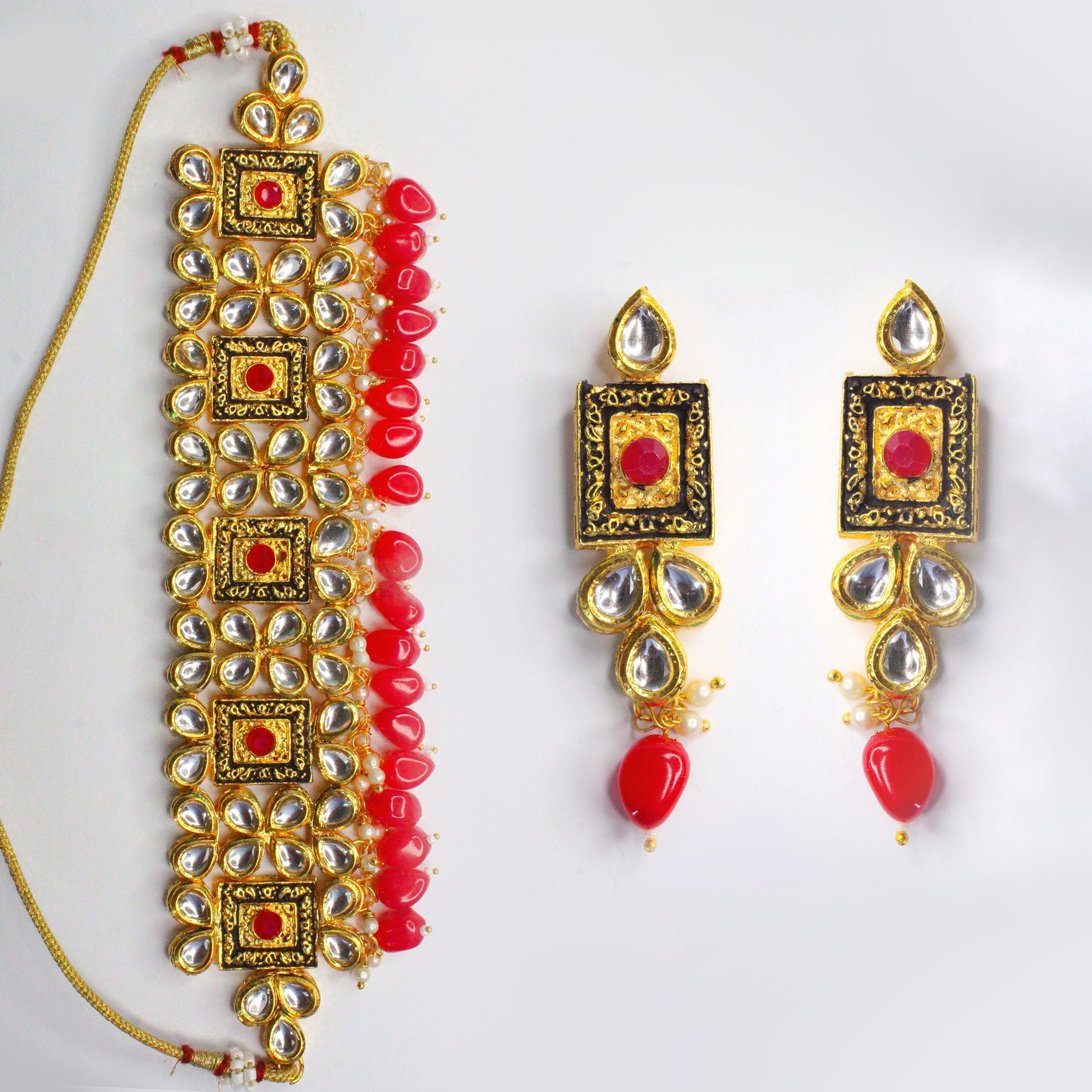 Polki, Meenakari & Kundan Statement Choker Necklace - Image 4