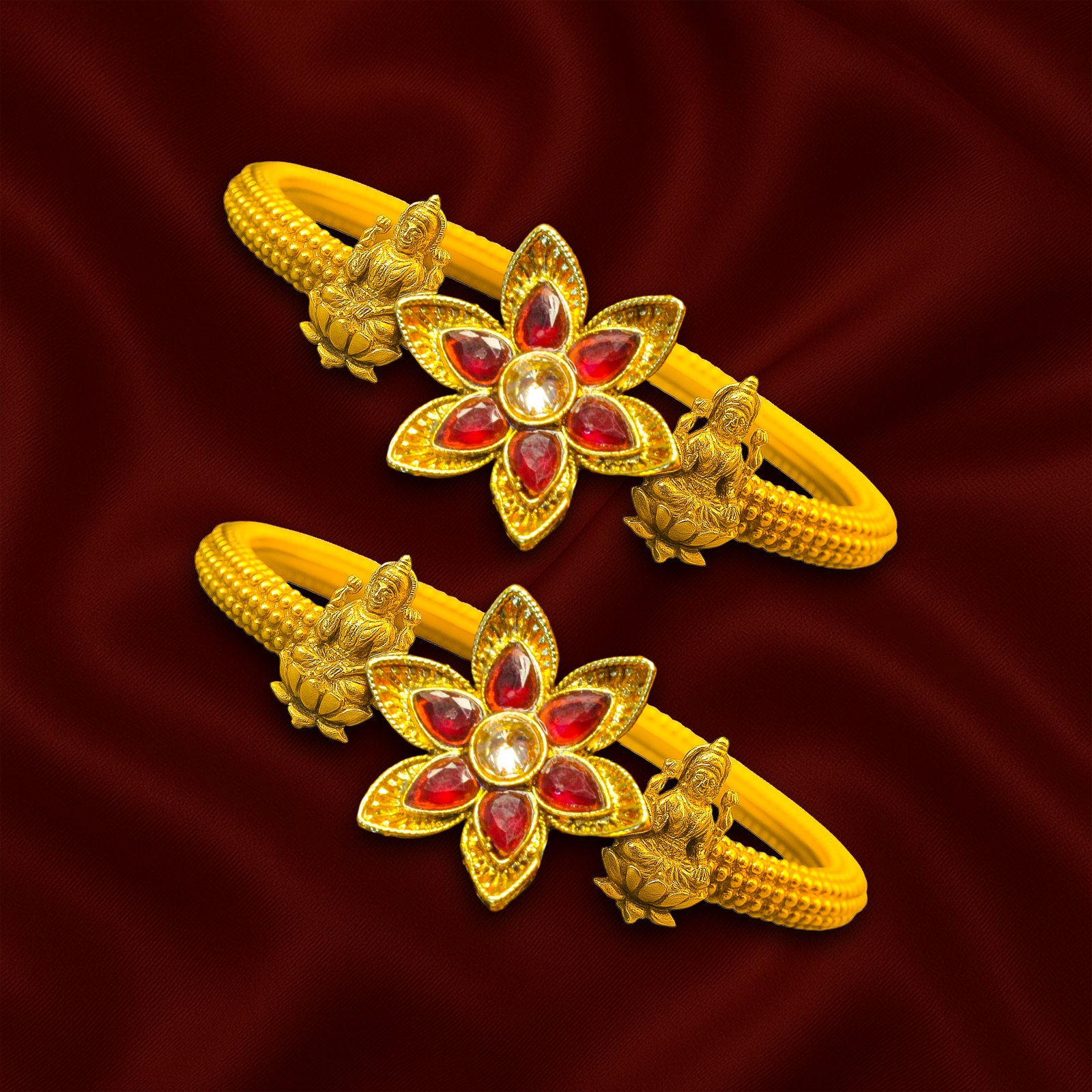 Balusha Radiant Ruby Floral Bangles