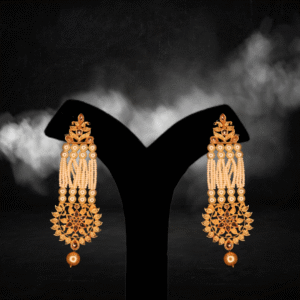 Pale Yellow Golden Pearl Chandbali