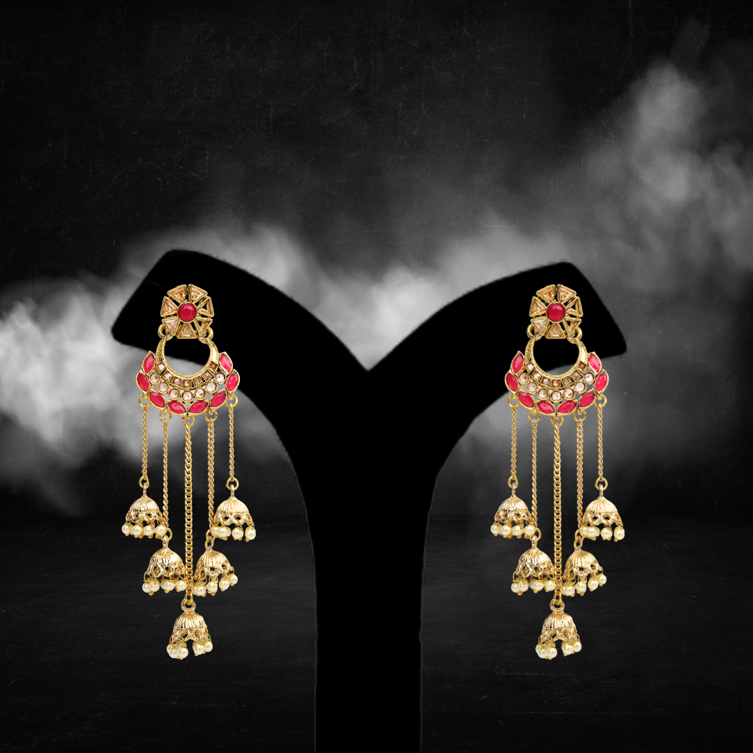 Balusha Graceful Jhumka Earrings with Royal Charm - Image 2