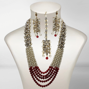 Balusha Maharani Kundan Necklace Earrings & Tikka Set