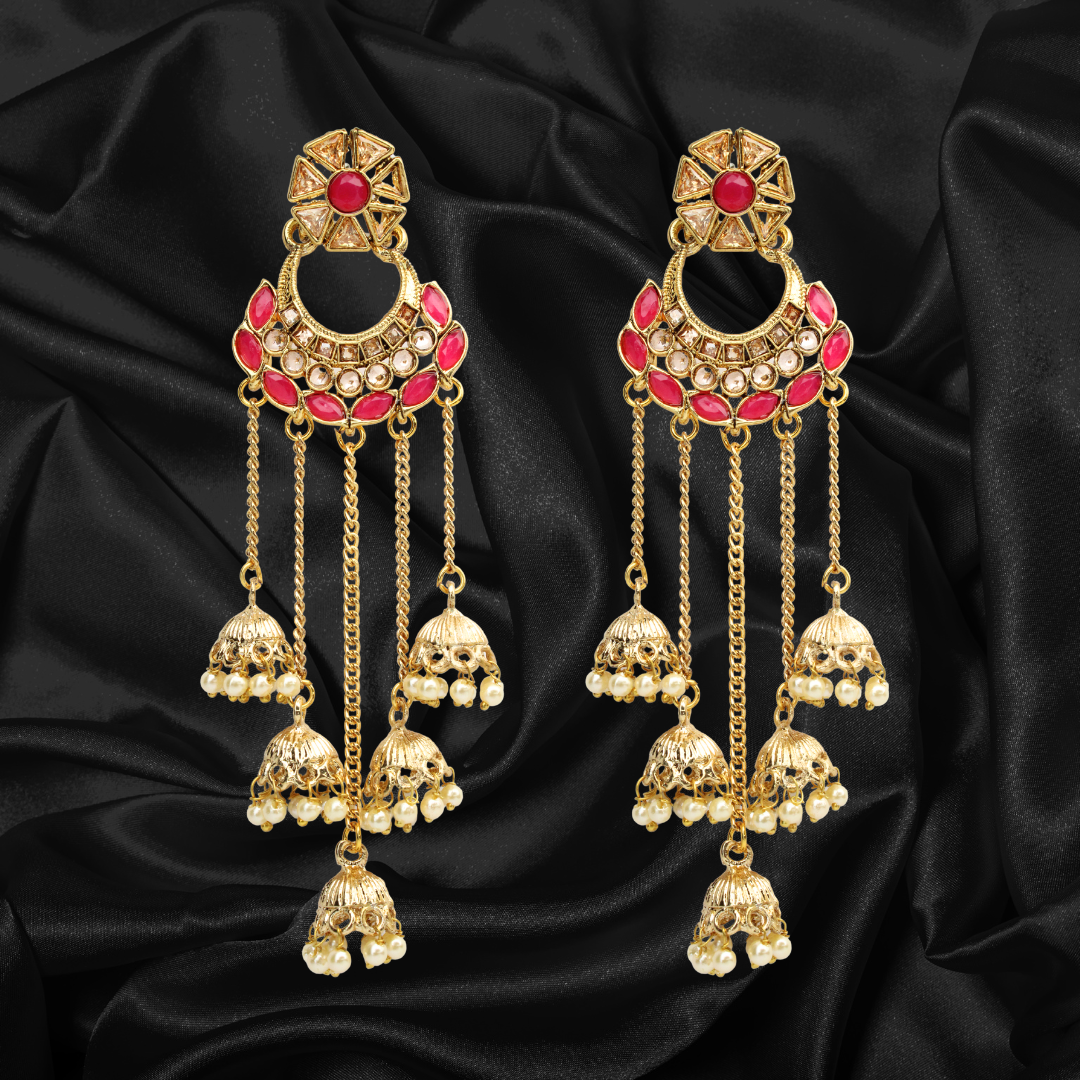 Balusha Graceful Jhumka Earrings with Royal Charm