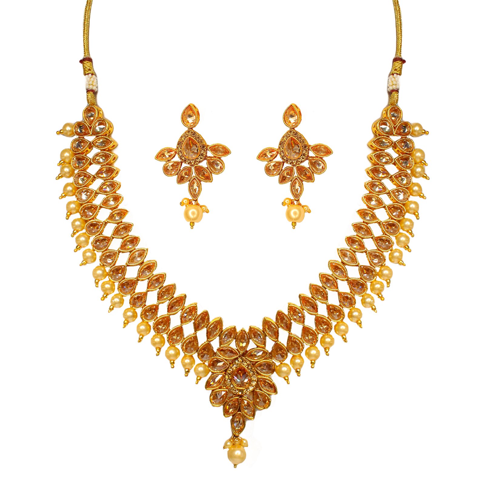 Balusha Elegant Gold-Toned Polki Set - Image 7