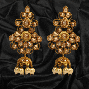 Royal Golden Filigree Jhumka Earrings