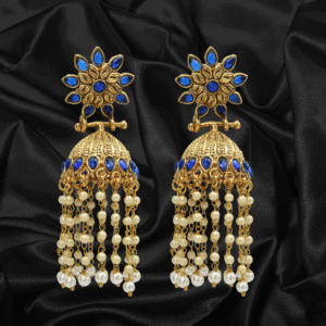 Enchanting Floral Pearl Drop chandbaali