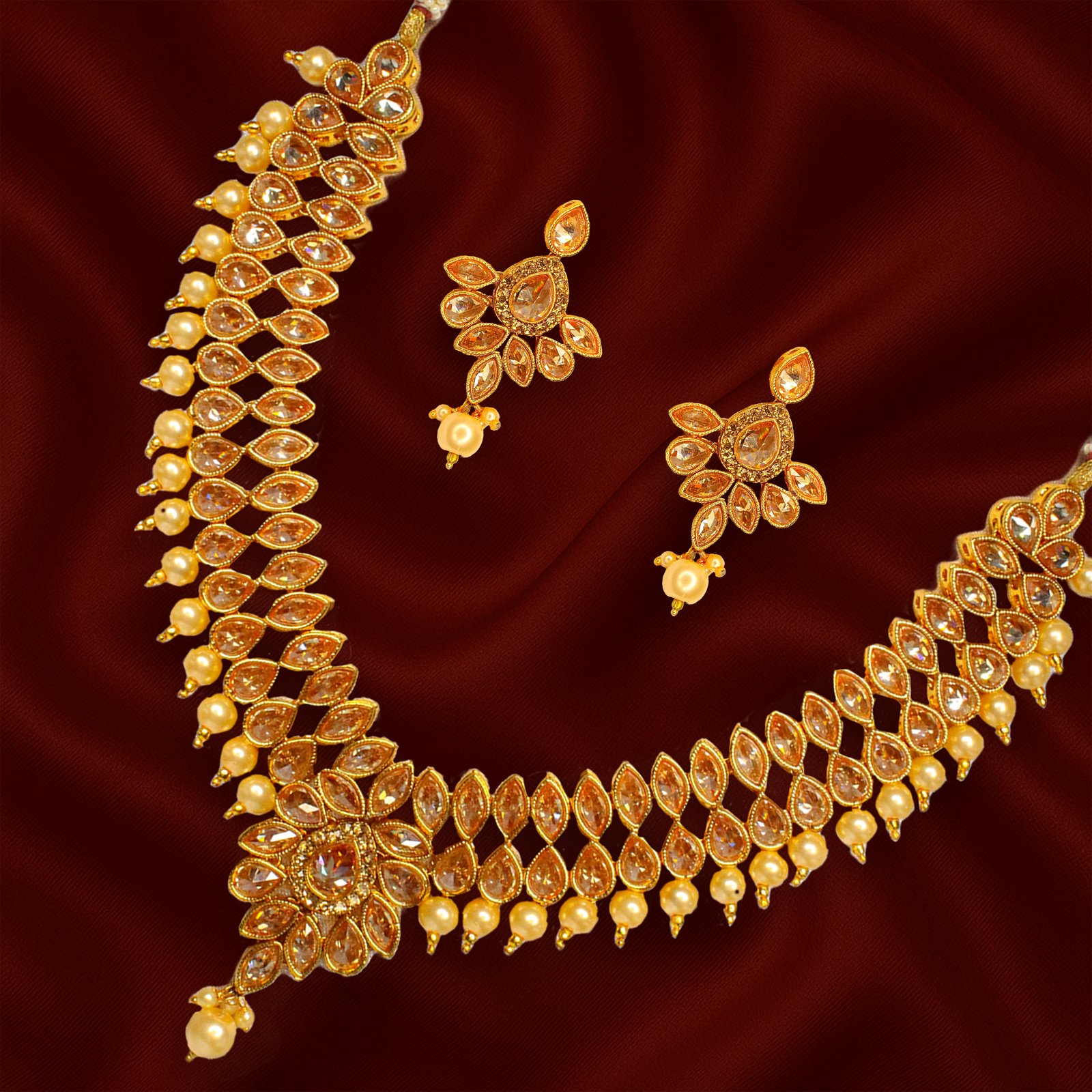 Balusha Elegant Gold-Toned Polki Set - Image 3