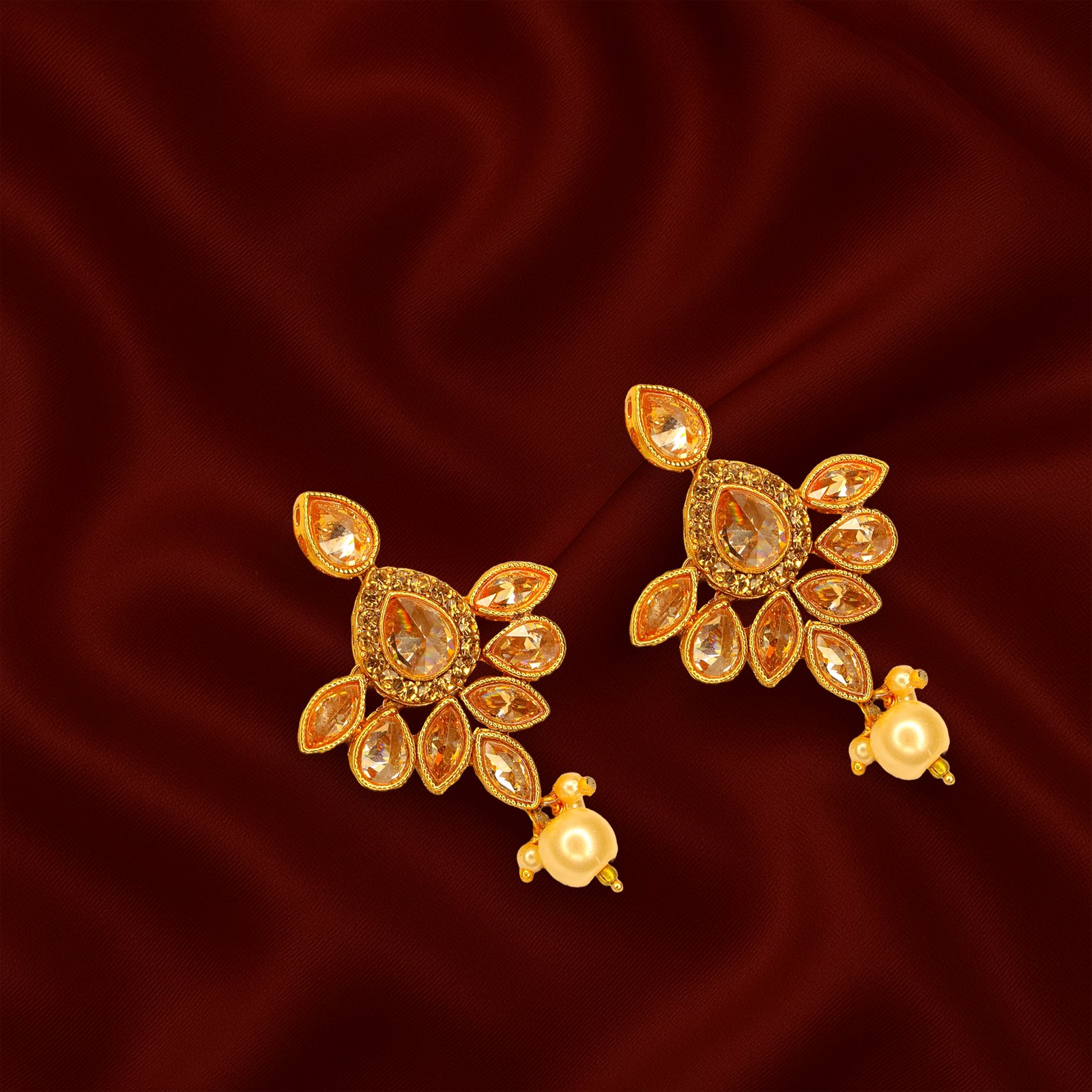 Balusha Elegant Gold-Toned Polki Set - Image 2