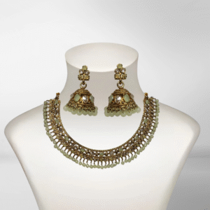 Balusha Pear Glow Antique Jhumka and Earrings
