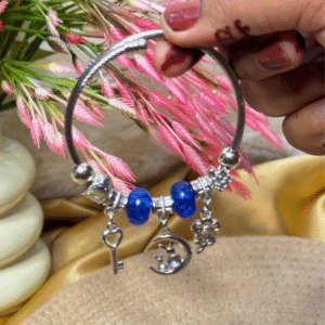 Balusha Moon and Key Blue Charm Bracelet