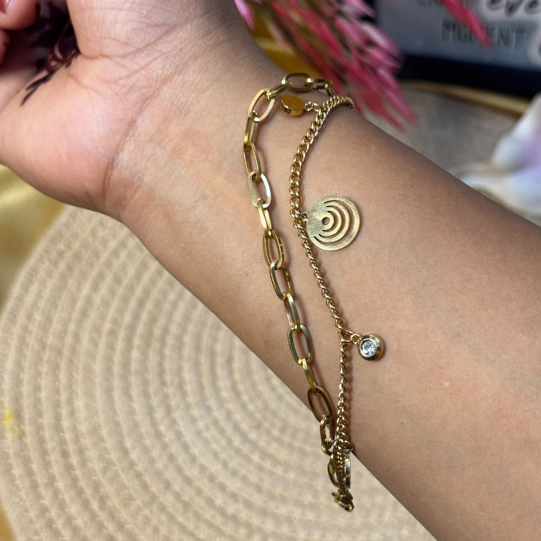 Balusha Golden Bracelet With Spiral Charm - Image 4