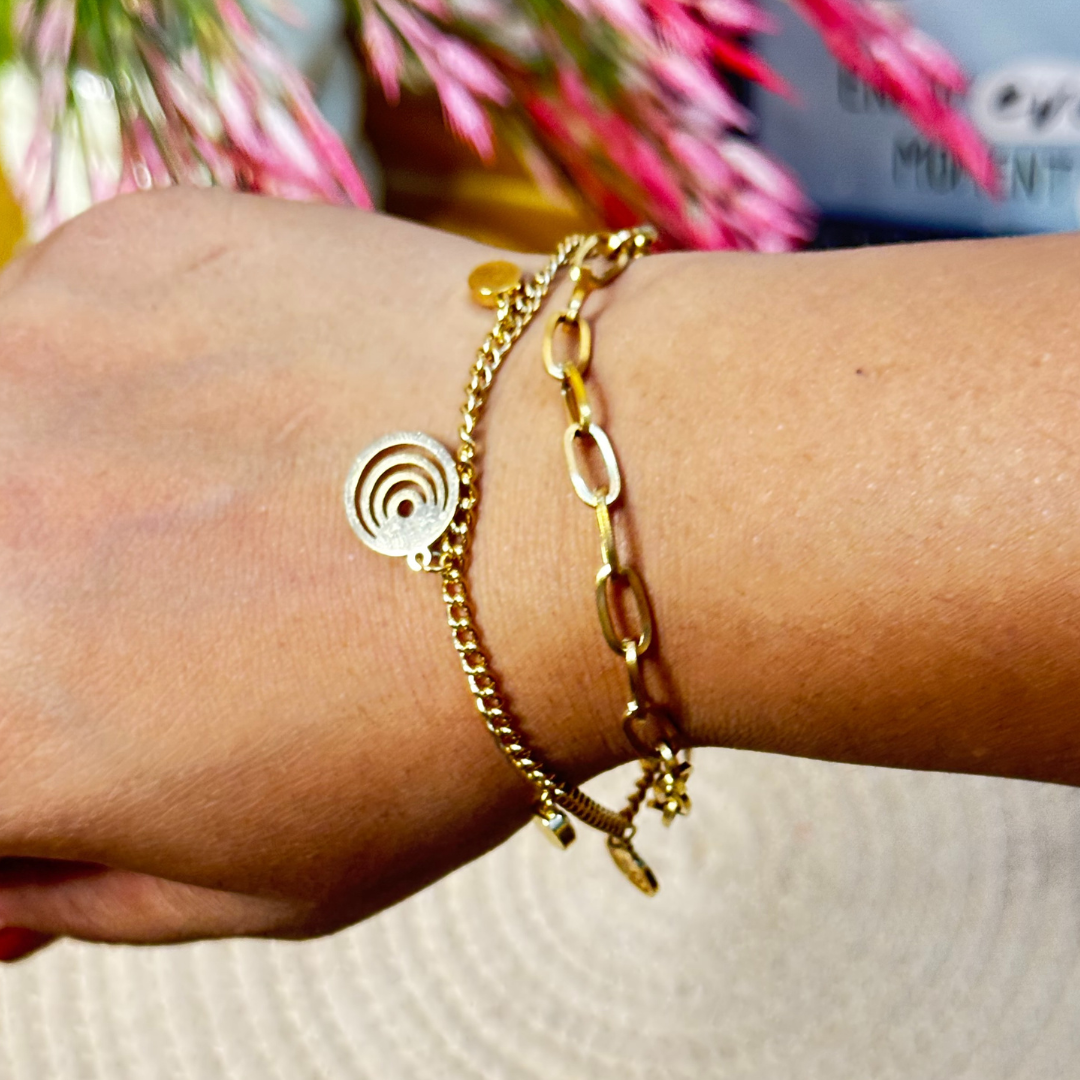 Balusha Golden Bracelet With Spiral Charm - Image 2