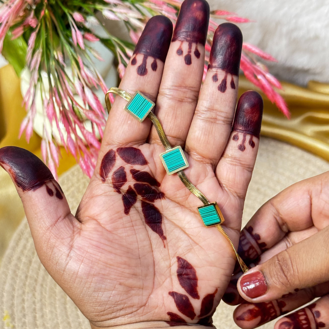 Balusha Timeless Turquoise Gold Bracelet - Image 3