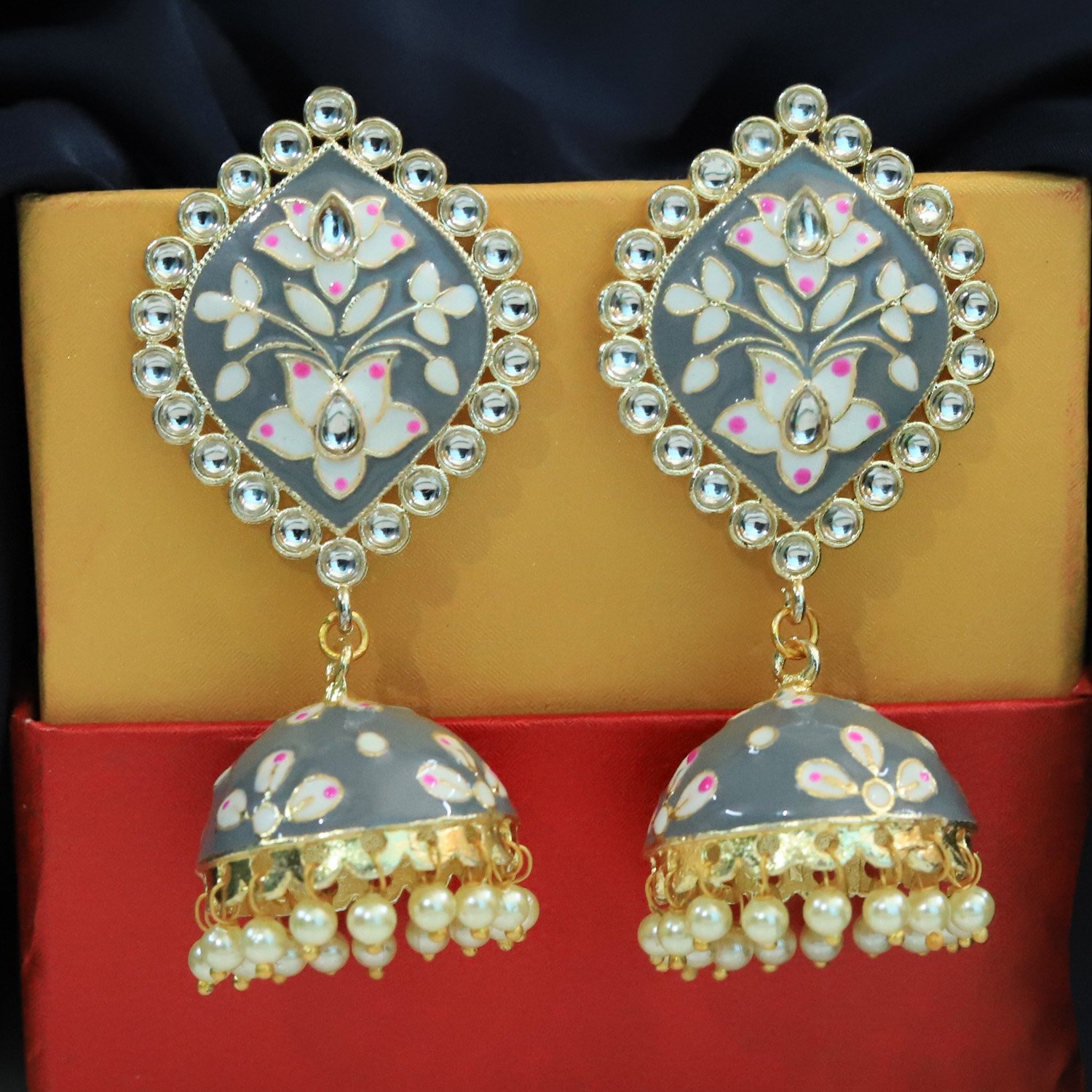 Timeless Grey Jhumka Charm