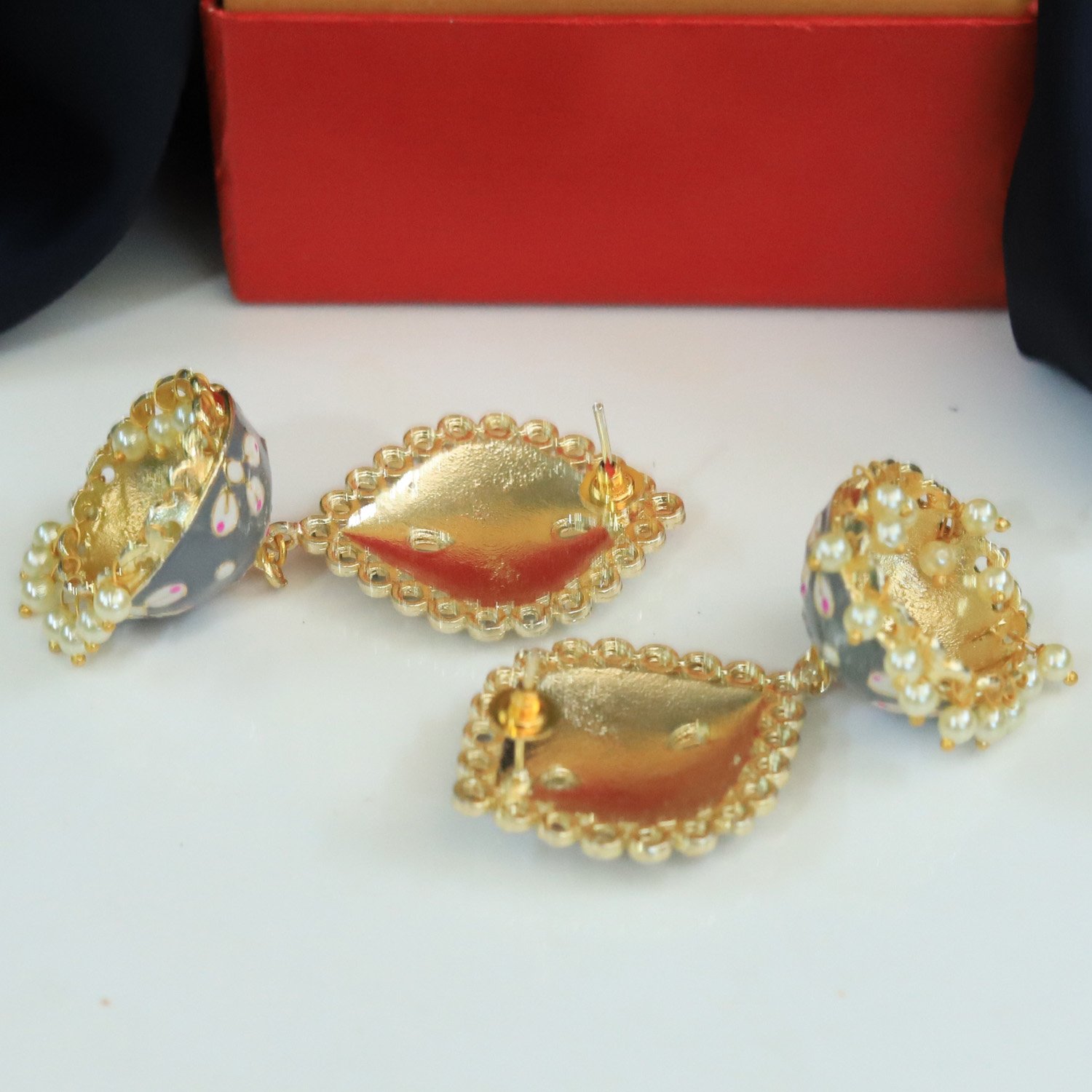 Timeless Grey Jhumka Charm - Image 3